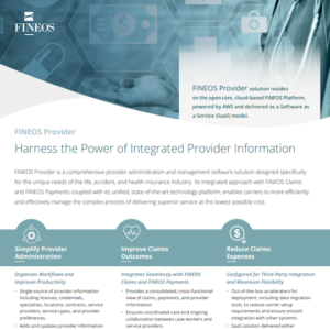 FINEOS Provider Datasheet